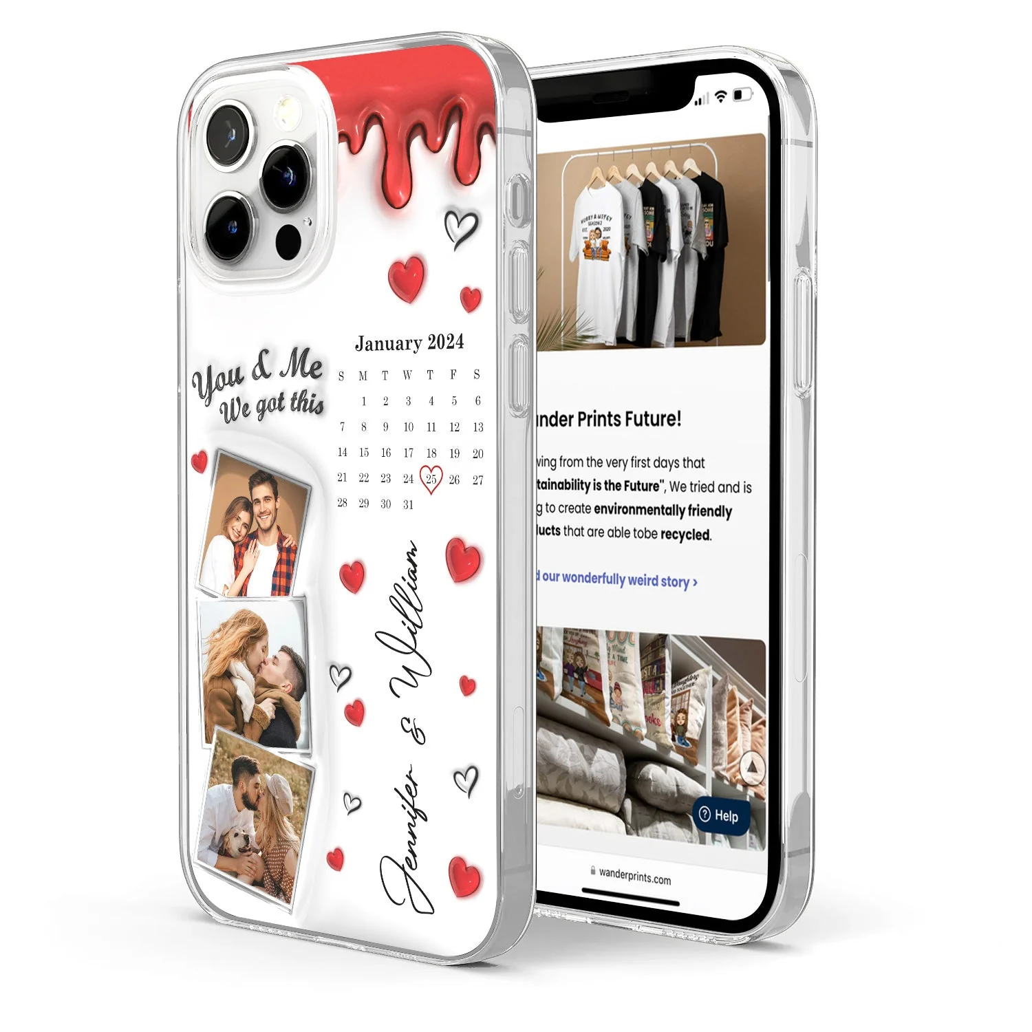Custom Photo Calendar The Day Our Journey Began - Gift For Couples - 3D Inflated Effect Printed, Personalized Clear Phone Case - Image 2