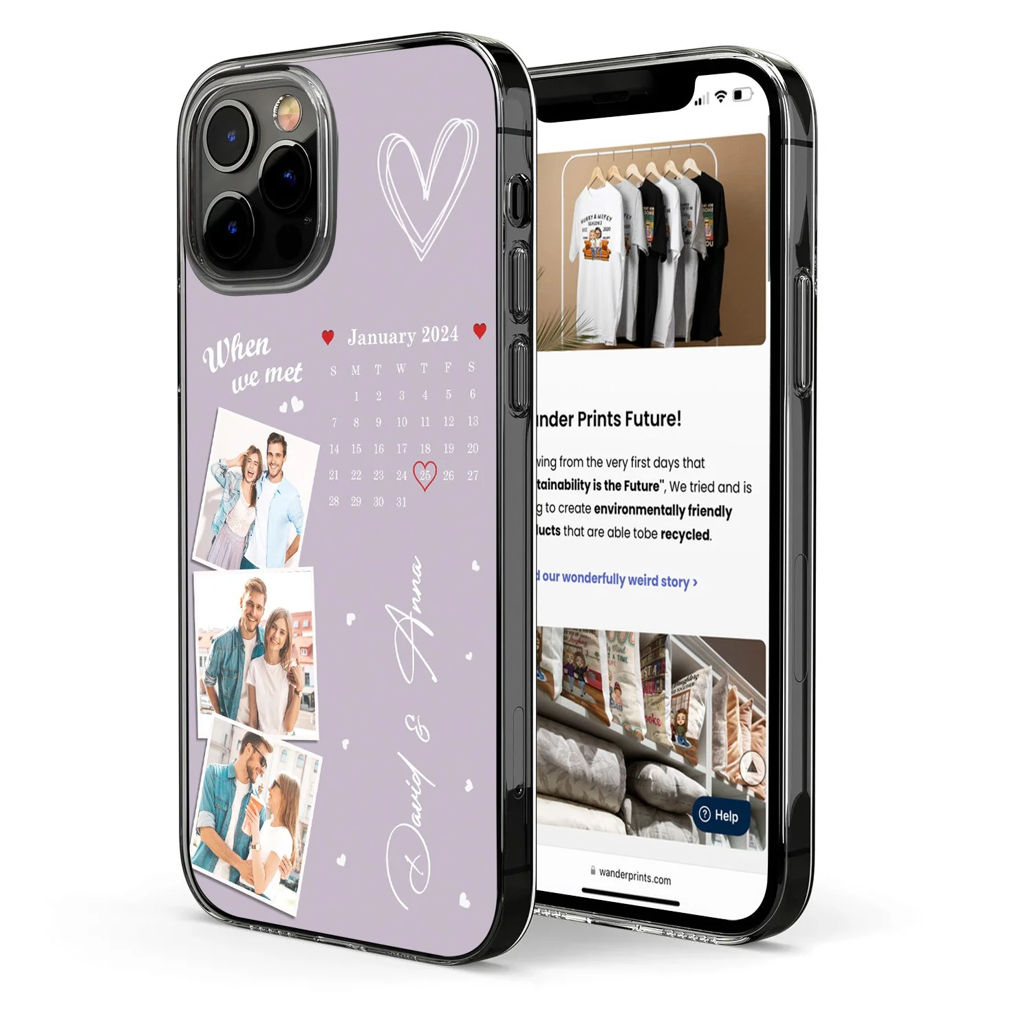 Custom Photo Calendar The Day Our Journey Began Multiple Background Color - Gift For Couples - Personalized Clear Phone Case - Image 2