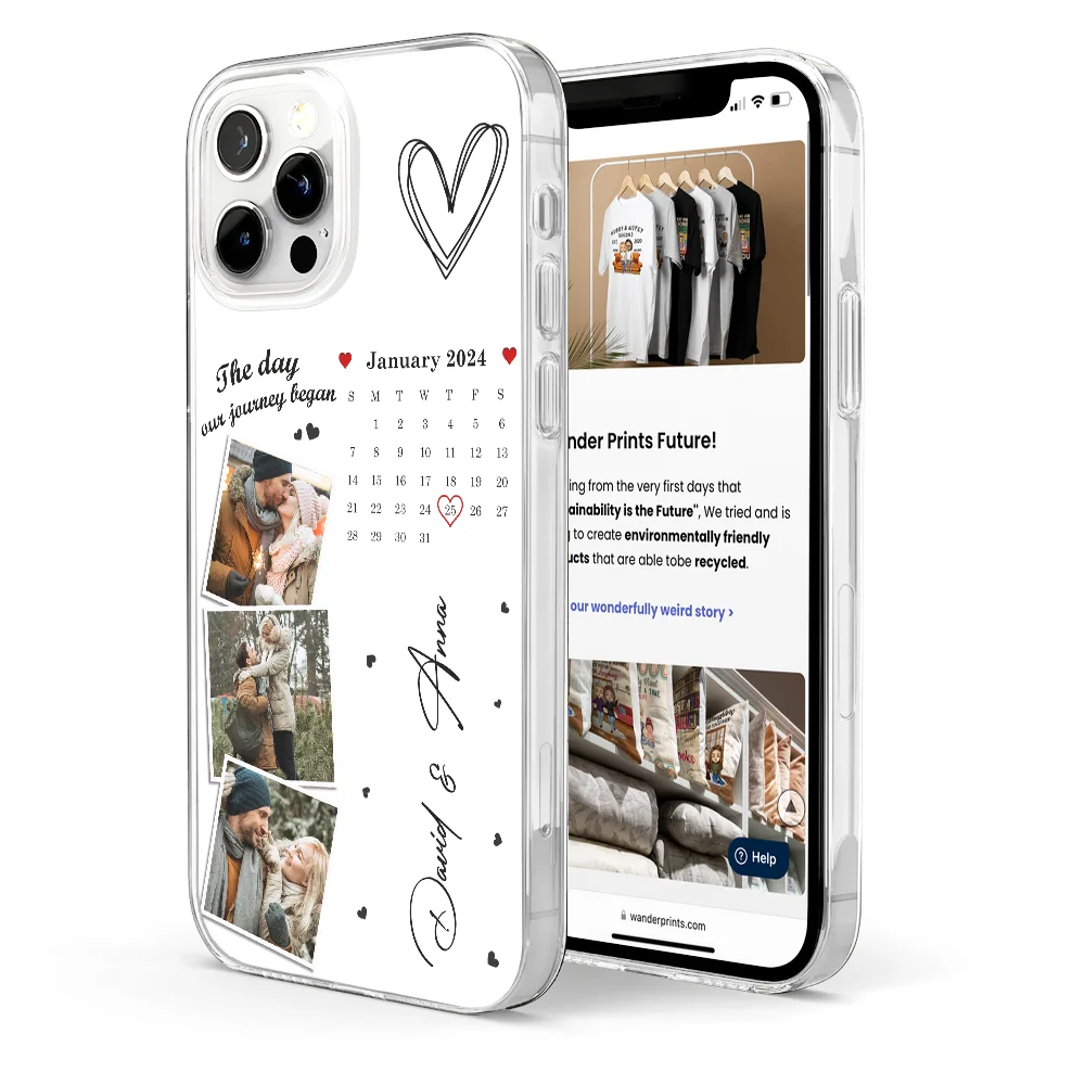 Custom Photo Calendar The Day Our Journey Began - Personalised Clear Phone Case - Image 4