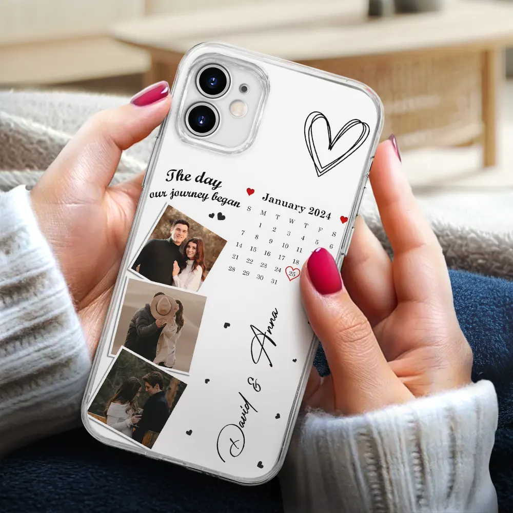 Custom Photo Calendar The Day Our Journey Began - Personalised Clear Phone Case - Image 5