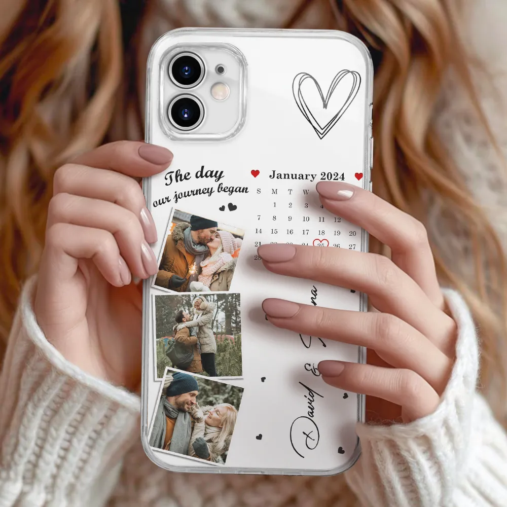 Custom Photo Calendar The Day Our Journey Began - Personalised Clear Phone Case - Image 6