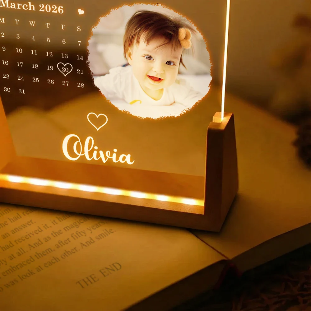 Custom Photo Calendar The Day You Became My Mommy - Personalized Night Light - Image 7