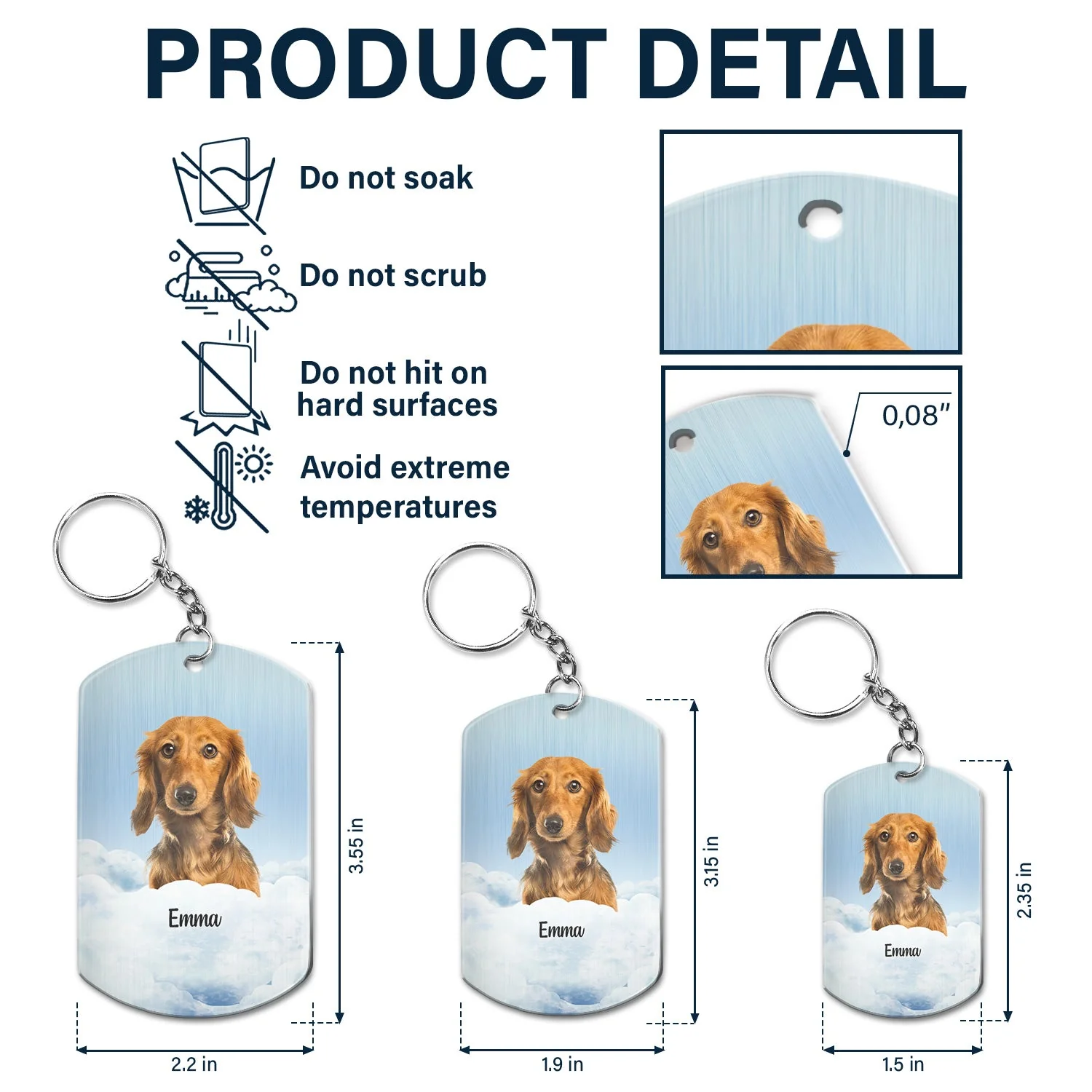 Custom Photo Calendar The Moment Your Heart Stop - Memorial Gift For Family, Pet Lovers - Personalized Aluminum Keychain - Image 6