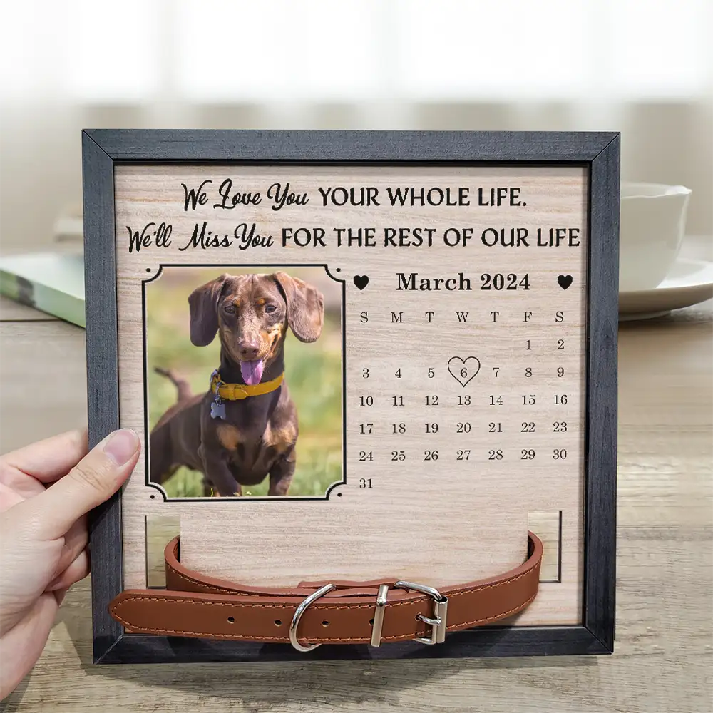 Custom Photo Calendar The Moment Your Heart Stop Memorial - Personalized Pet Loss Sign, Collar Frame - Image 3