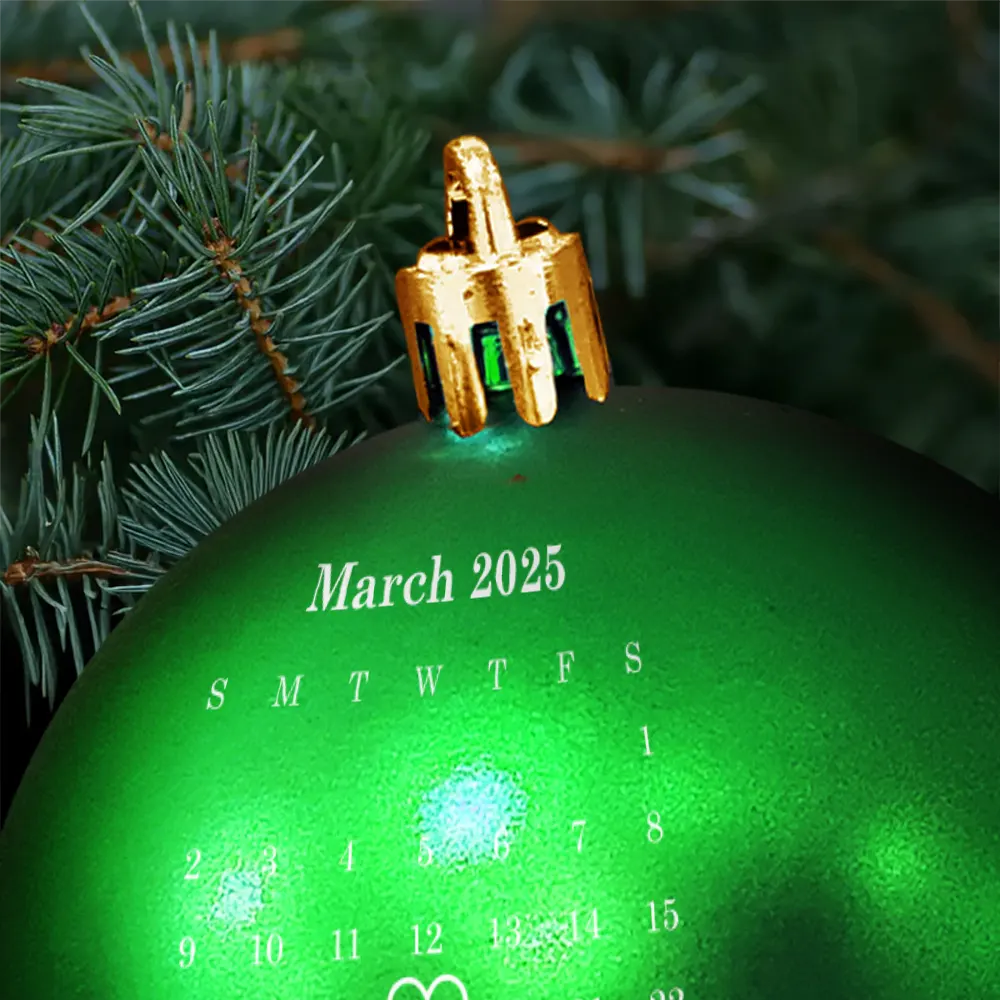 Custom Photo Calendar The Moment Your Heart Stopped Memorial - Personalized Ball Ornament - Image 5