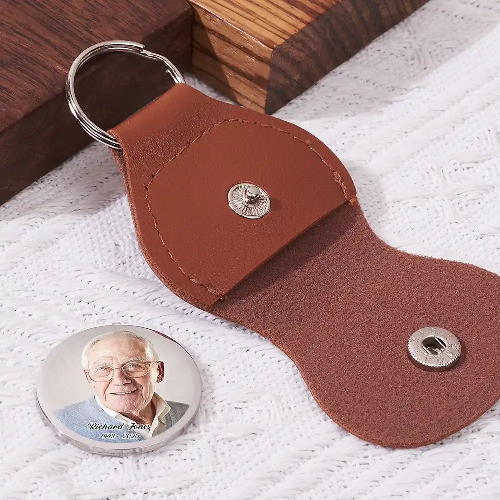 Custom Photo Calendar The Moment Your Heart Stopped Memorial - Personalized Leather Pocket Hug - Image 2