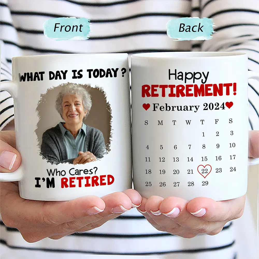Custom Photo Calendar What Day Is Today - Gift For Retiree - Personalized Mug - Image 2