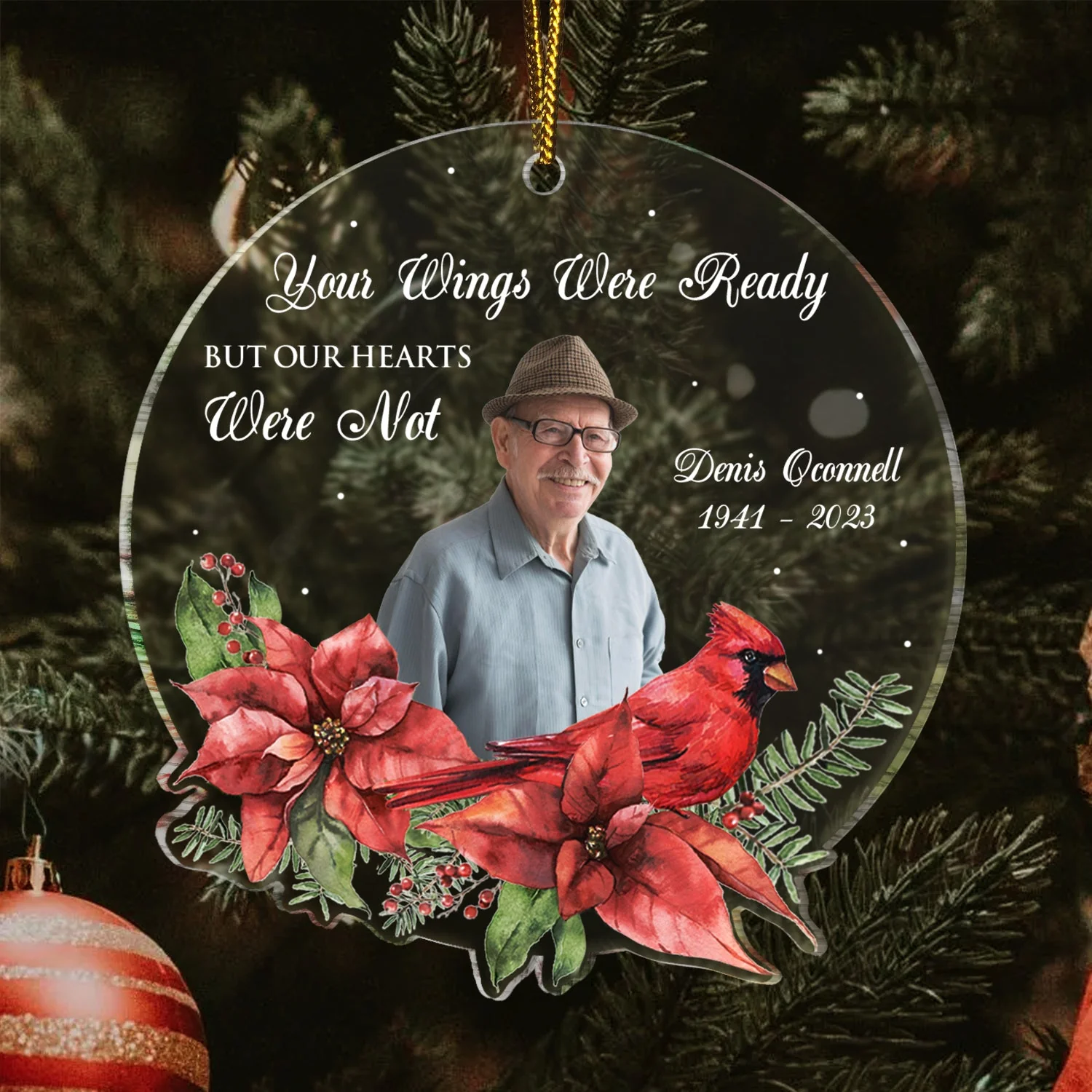Custom Photo Cardinals I'm Always With You - Memorial Gift - Personalized Custom Shaped Acrylic Ornament - Image 4