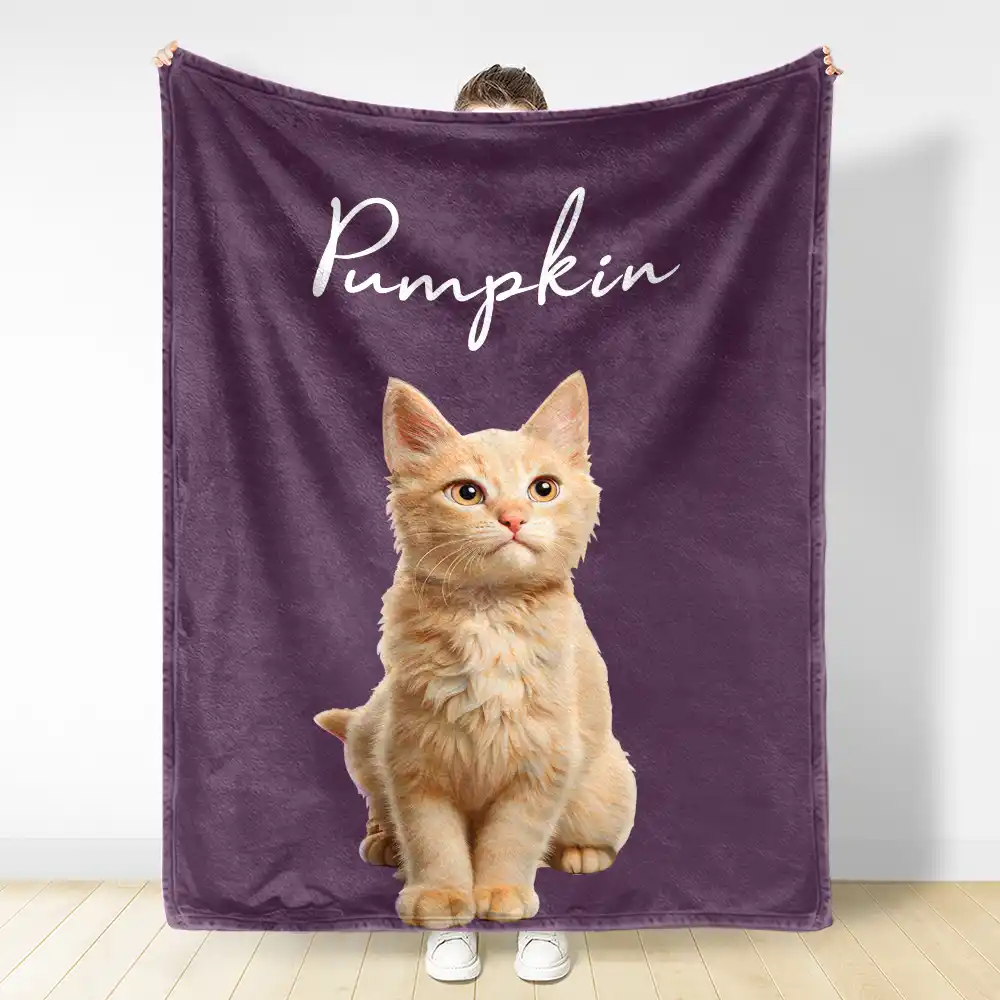 Custom Photo Cartoon Portrait Dog Cat - Personalized Fleece Blanket, Sherpa Blanket - Image 4