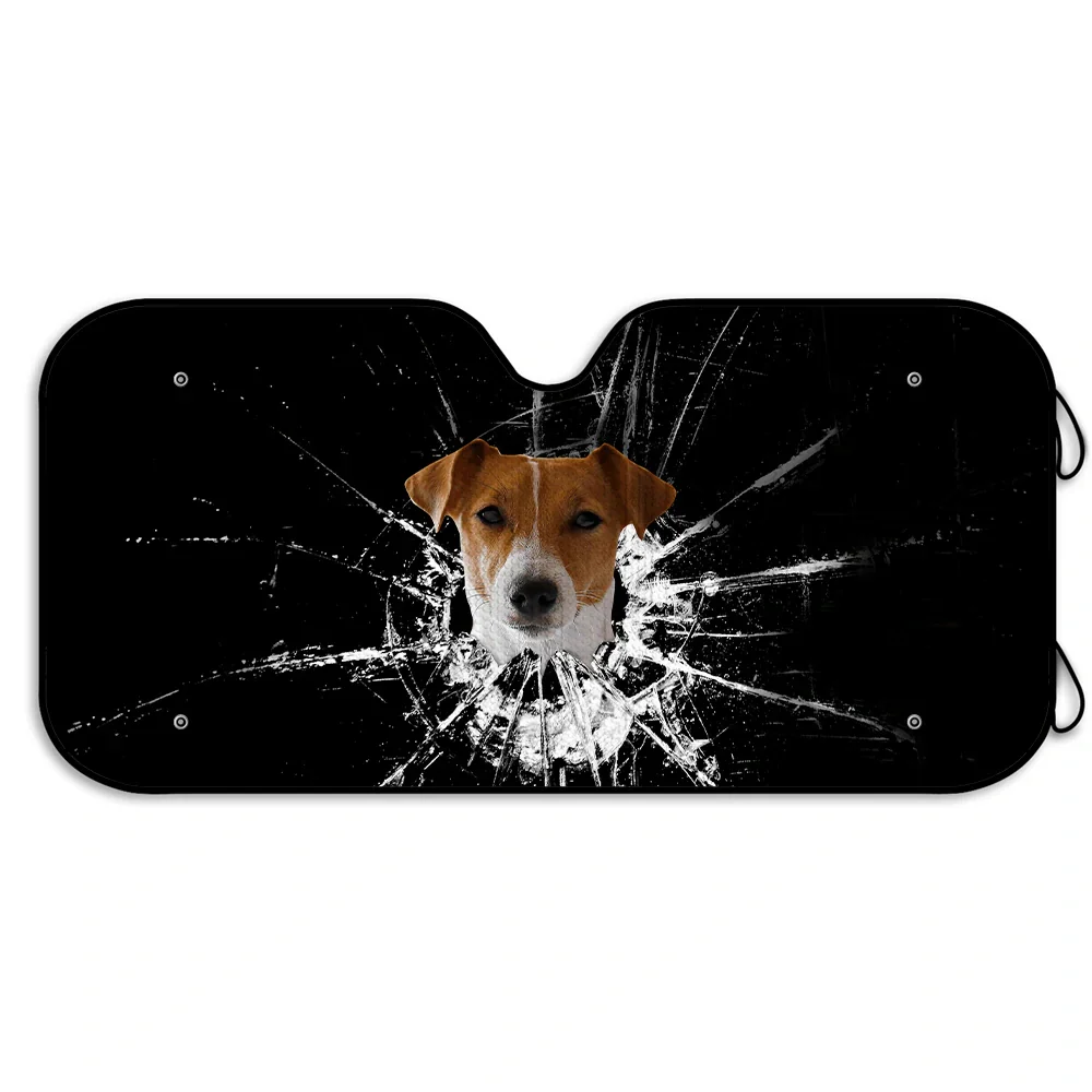 Custom Photo Cats Dogs Broken Glasses - Personalized Auto Sunshade - Image 3