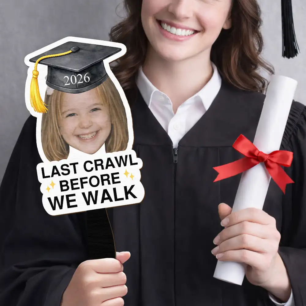 Custom Photo Childhood Look Who's Graduated Grad Props - Personalized Graduation Handheld Fan - Image 6
