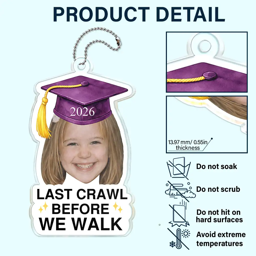 Custom Photo Childhood Look Who's Graduated - Personalized Acrylic Car Hanger - Image 6