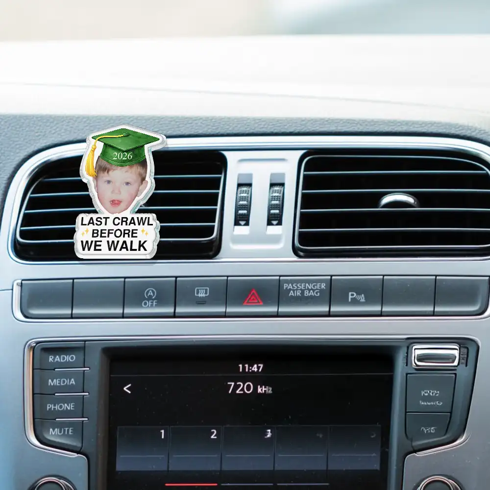 Custom Photo Childhood Look Who's Graduated - Personalized Acrylic Car Vent Clip - Image 3