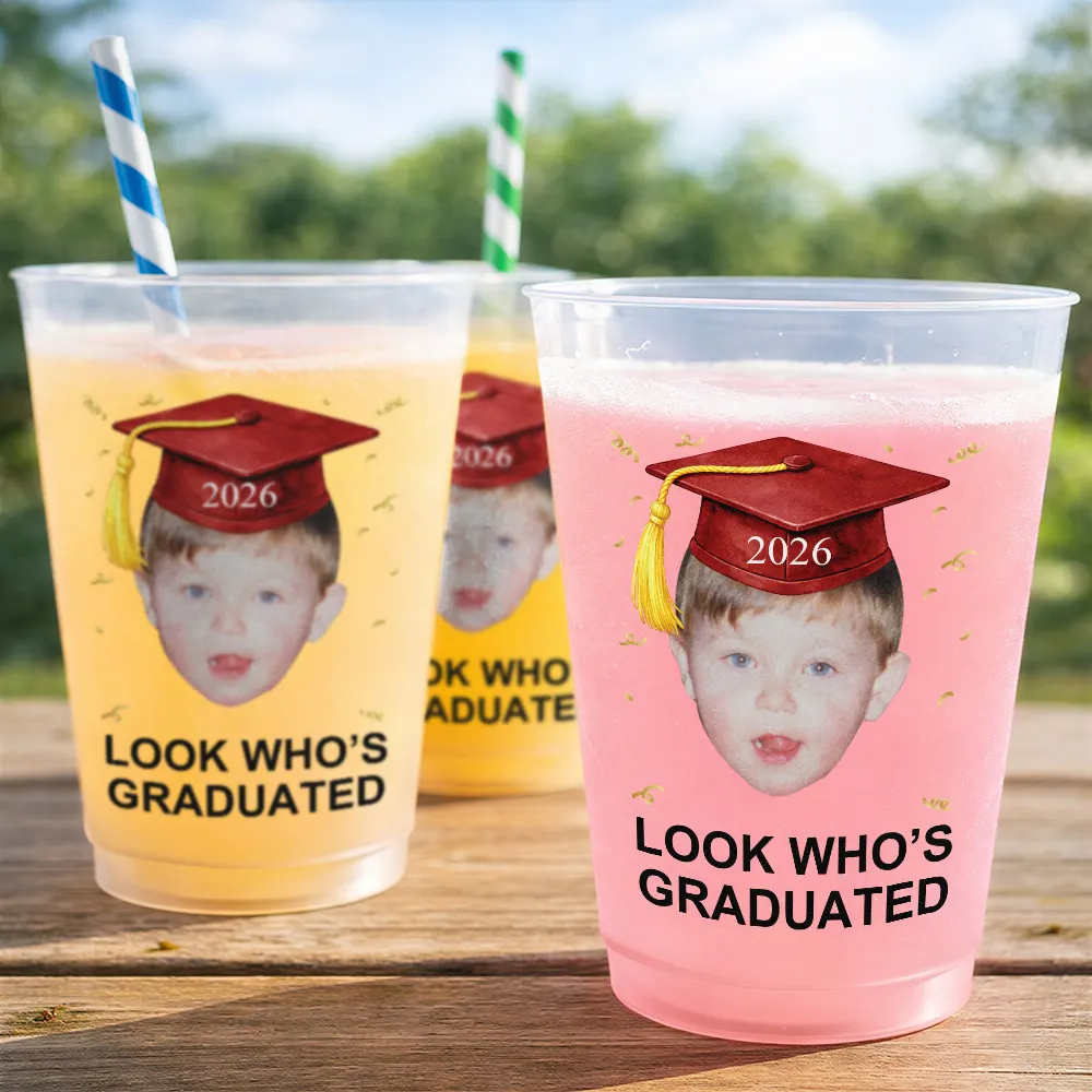 Custom Photo Childhood Look Who's Graduated - Personalized Frosted Cups - Image 4