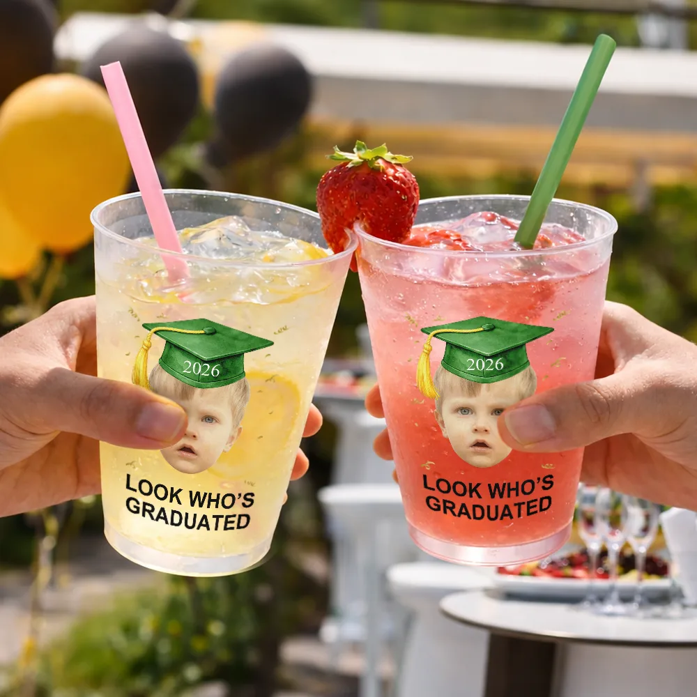Custom Photo Childhood Look Who's Graduated - Personalized Frosted Cups - Image 5