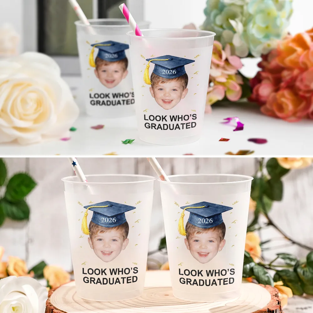 Custom Photo Childhood Look Who's Graduated - Personalized Frosted Cups - Image 7