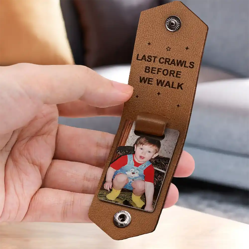 Custom Photo Childhood Look Who's Graduated - Personalized Leather Photo Keychain - Image 3