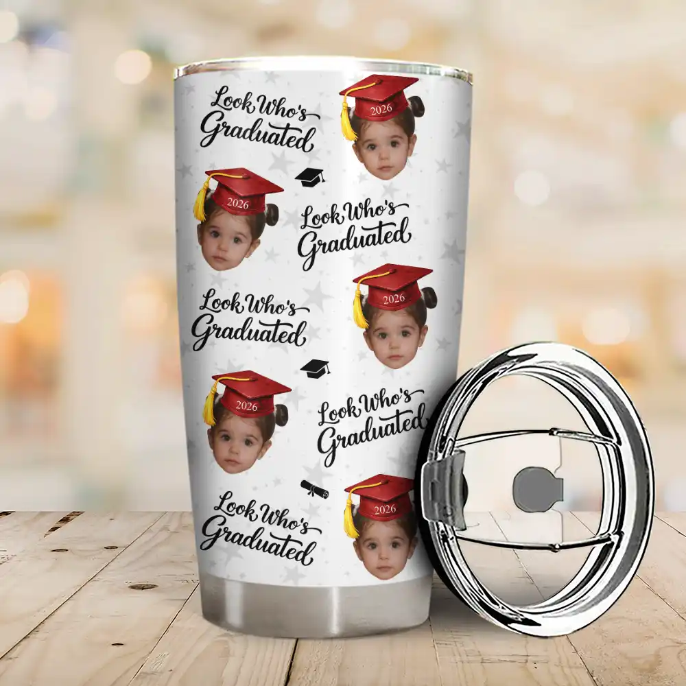 Custom Photo Childhood Look Who's Graduated - Personalized Tumbler - Image 3