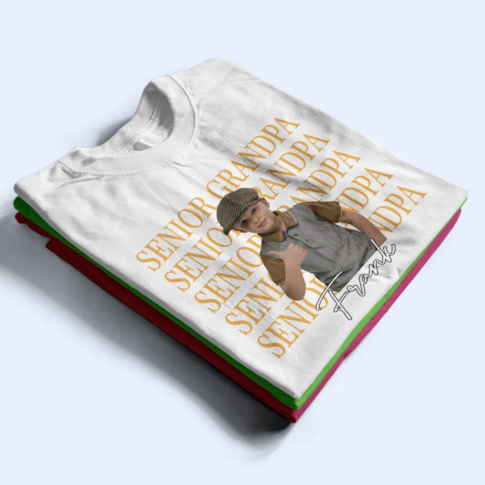 Custom Photo Childhood Senior Mom - Personalized T Shirt - Image 4
