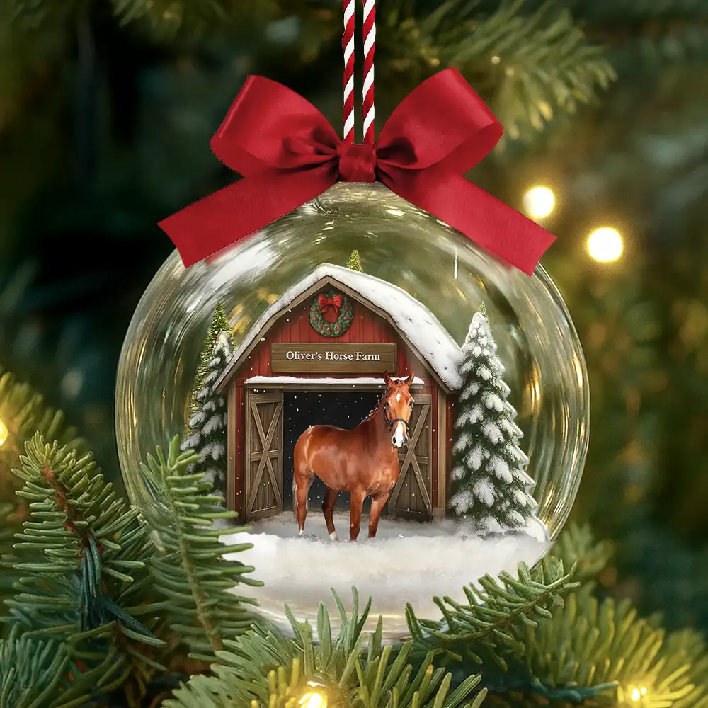 Custom Photo Christmas Animal Farm - Personalized 3D Acrylic Ball Ornament - Image 4