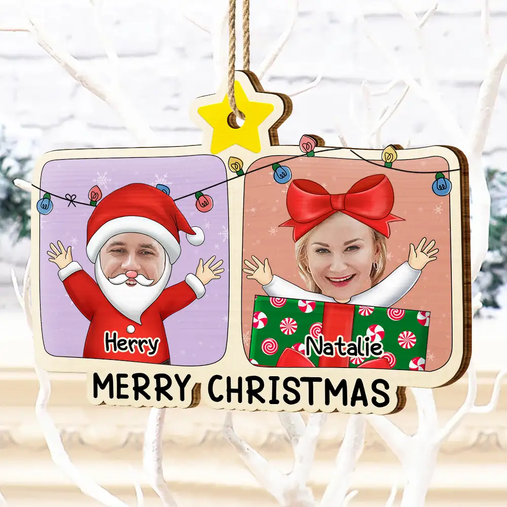 Custom Photo Christmas Character Cartoon Comic - Personalized Custom Shaped Wooden Ornament - Image 5