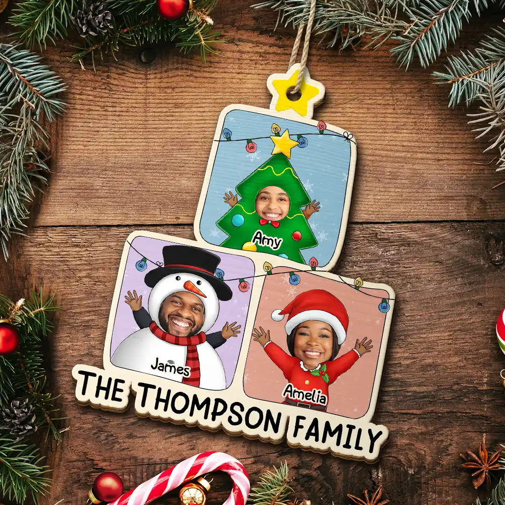 Custom Photo Christmas Character Cartoon Comic - Personalized Custom Shaped Wooden Ornament - Image 6
