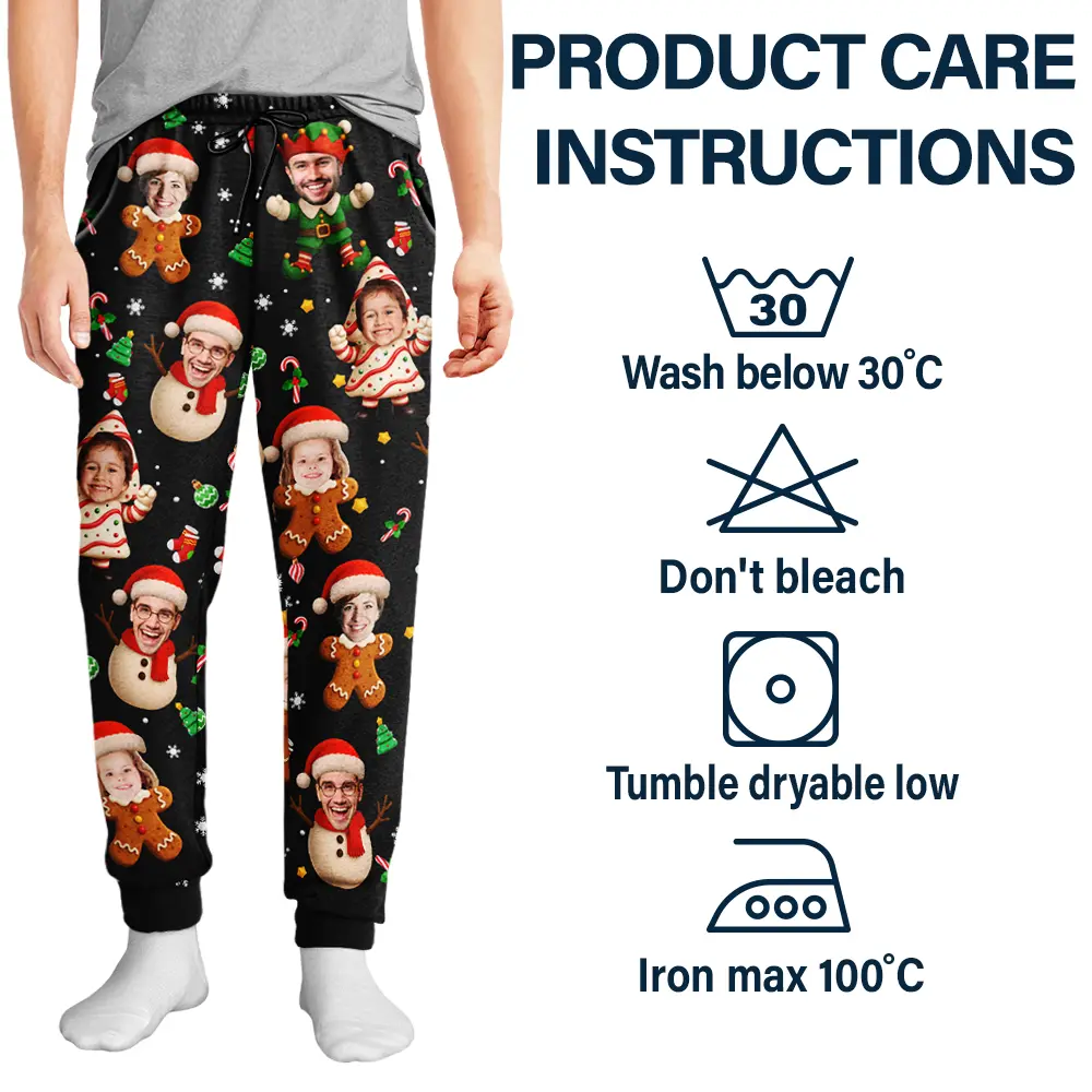 Custom Photo Christmas Characters Funny Face - Personalized Pajama Pants - Image 6