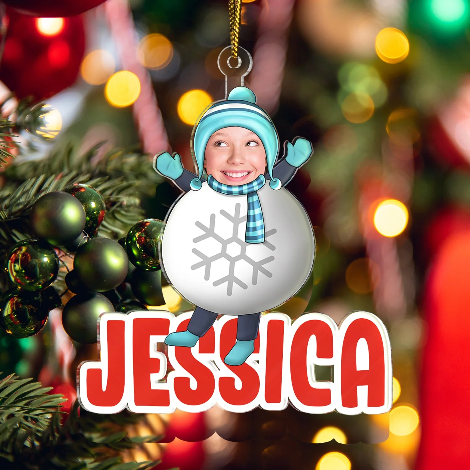 Custom Photo Christmas Cosplay Grandkids - Christmas, Loving Gift For Grandpa, Grandma, Grandparents - Personalized Cutout Acrylic Ornament - Image 6