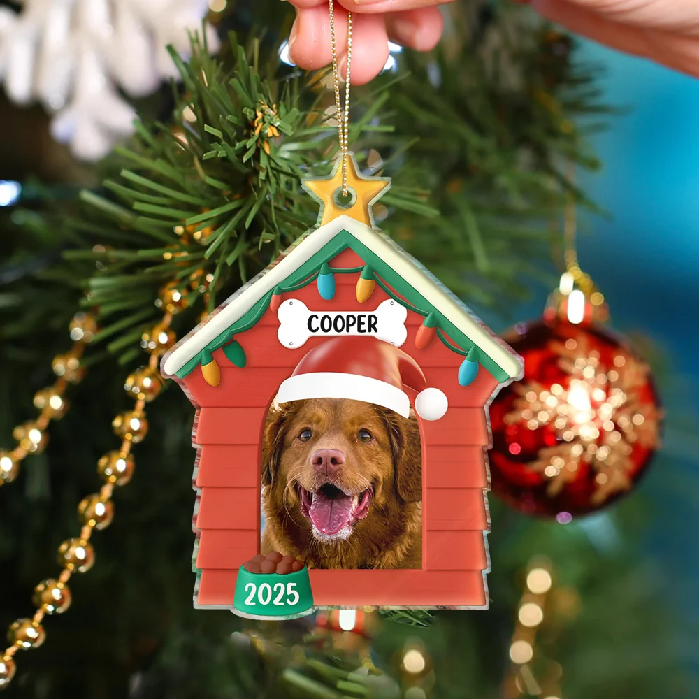 Custom Photo Christmas Dog House - Personalized Custom Shaped Acrylic Ornament - Image 4