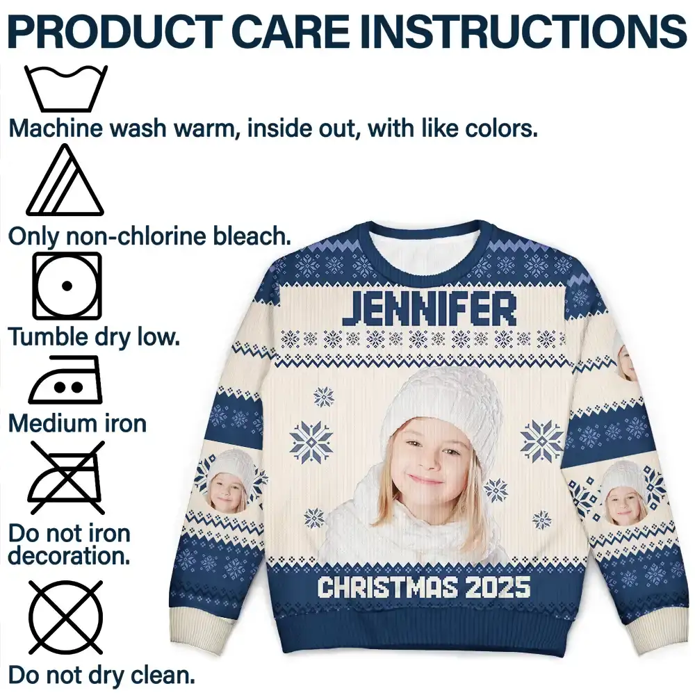 Custom Photo Christmas Family Matching Sweater - Personalized Unisex Ugly Sweater - Image 8