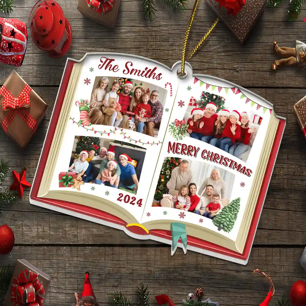 Custom Photo Christmas Family Memories - Personalized Custom Shaped Acrylic Ornament - Image 5
