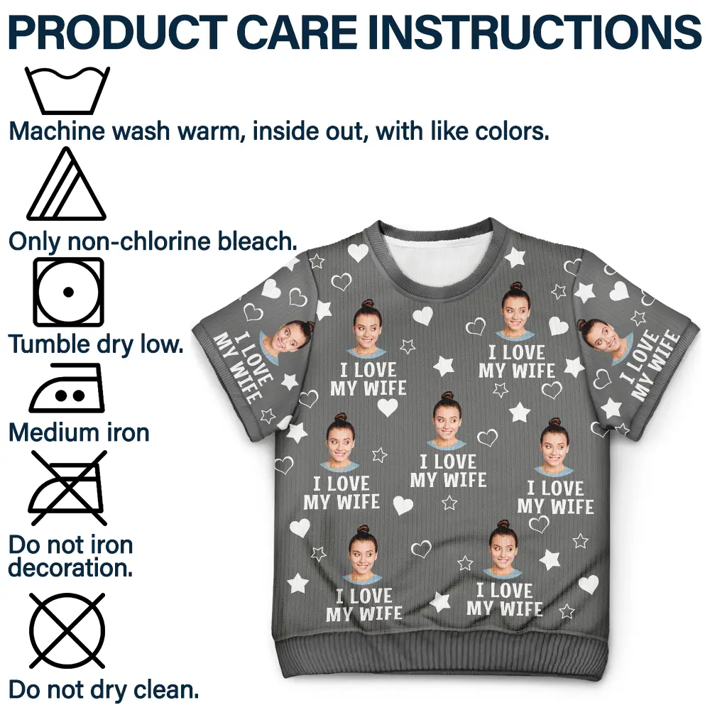 Custom Photo Christmas Funny I Love My Lover - Personalized Short Sleeve Sweater - Image 8