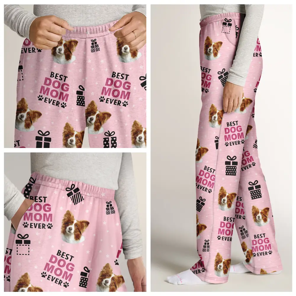 Custom Photo Christmas Gift Best Dog Cat Dad Mom Ever - Personalized Pajama Pants - Image 8
