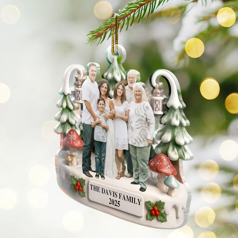 Custom Photo Christmas Our Grandkids - Personalized Custom Shaped Acrylic Ornament - Image 2
