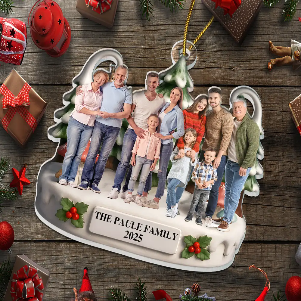 Custom Photo Christmas Our Grandkids - Personalized Custom Shaped Acrylic Ornament - Image 5