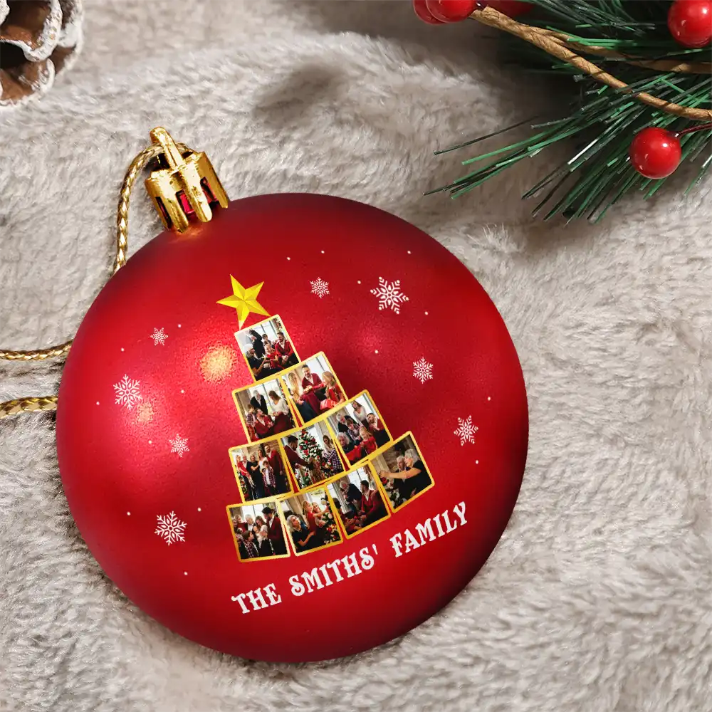 Custom Photo Christmas Tree - Personalized Ball Ornament - Image 3