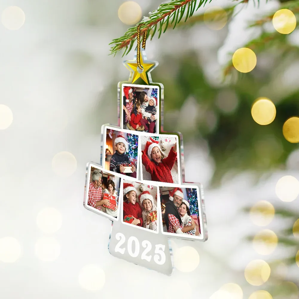 Custom Photo Christmas Tree - Personalized Custom Shaped Acrylic Ornament - Image 2