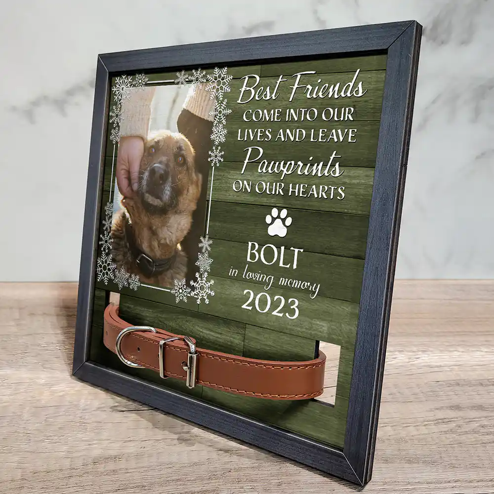 Custom Photo Christmas Will Never Be The Same Without You - Personalized Pet Loss Sign, Collar Frame - Image 2