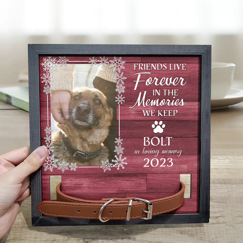 Custom Photo Christmas Will Never Be The Same Without You - Personalized Pet Loss Sign, Collar Frame - Image 3