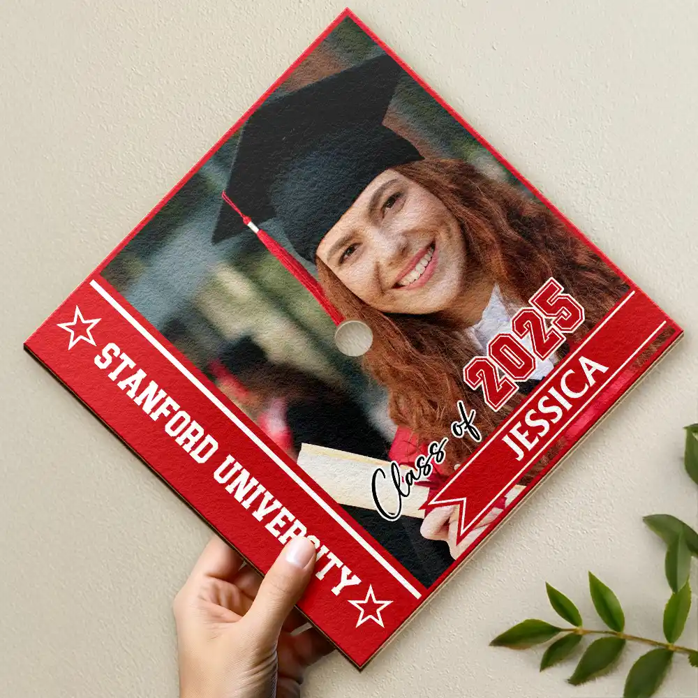 Custom Photo Class Of For Grad - Personalized Graduation Cap Topper - Image 2