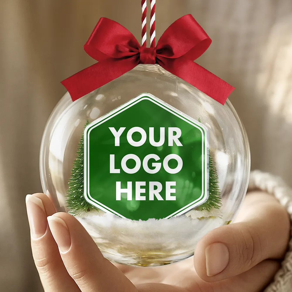 Custom Photo Company Corporate Team Club Logo - Personalized 3D Acrylic Ball Ornament - Image 4