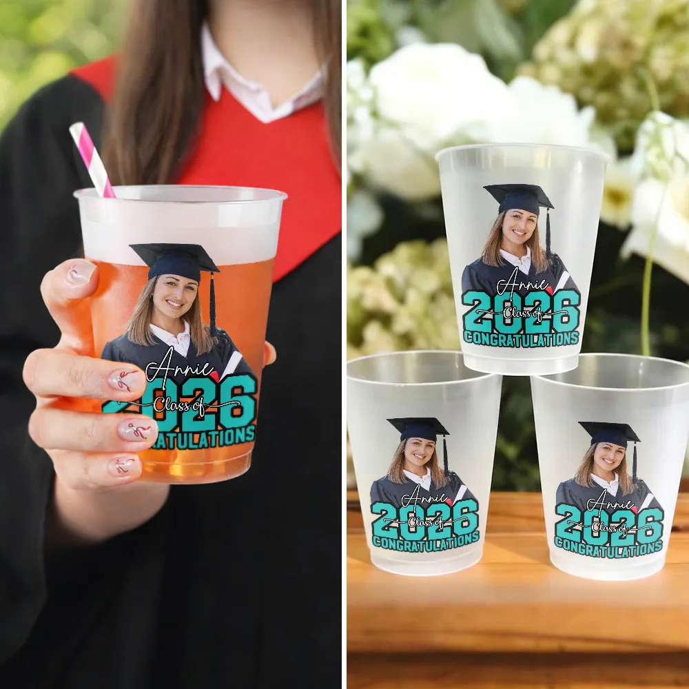 Custom Photo Congrats Grad Senior - Personalized Frosted Cups - Image 5