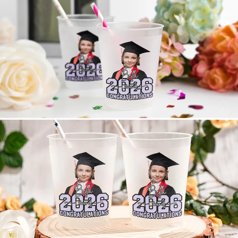 Custom Photo Congrats Grad Senior - Personalized Frosted Cups - Image 6