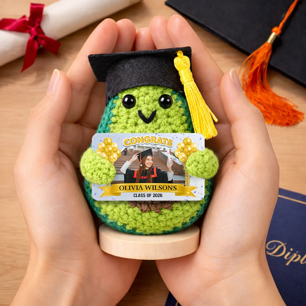 Custom Photo Congrats Graduate - Personalized Doll Crochet With Custom Card - Image 2