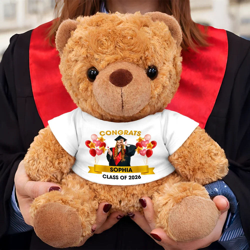 Custom Photo Congrats Graduate - Personalized Teddy Bear - Image 5