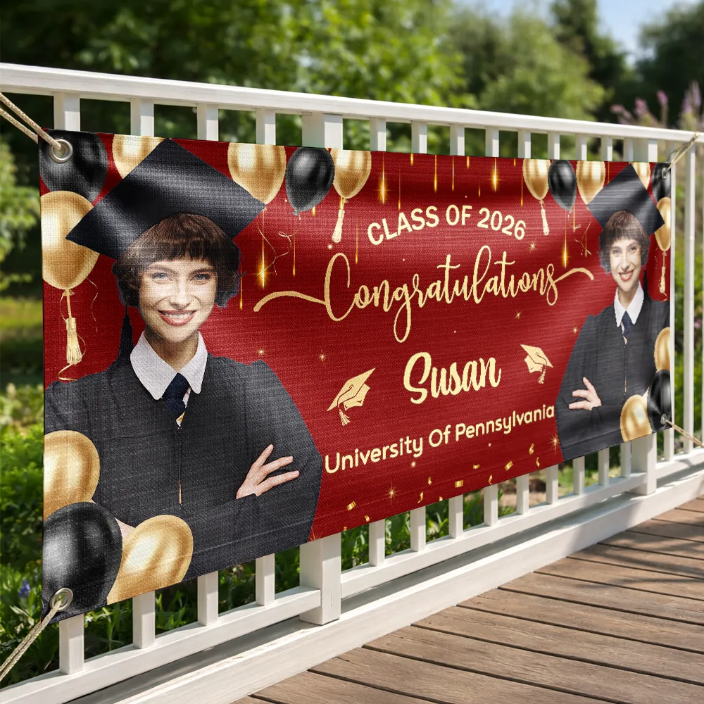 Custom Photo Congrats Graduation - Personalized Horizontal Banner - Image 4
