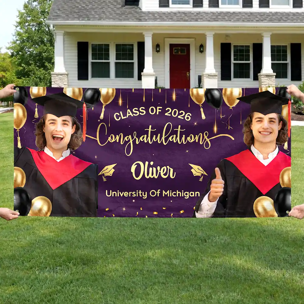 Custom Photo Congrats Graduation - Personalized Horizontal Banner - Image 5