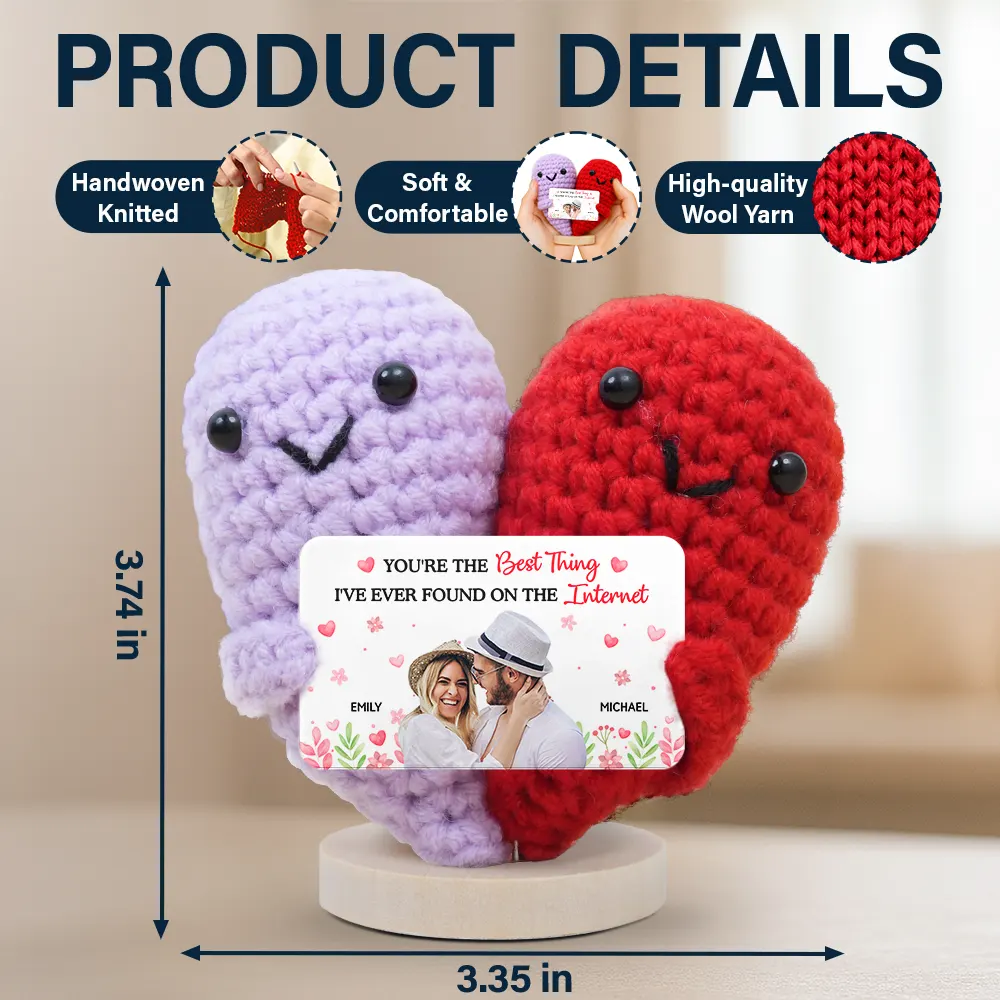 Custom Photo Congrats On Being My Husband - Personalized Doll Crochet With Custom Card - Image 5