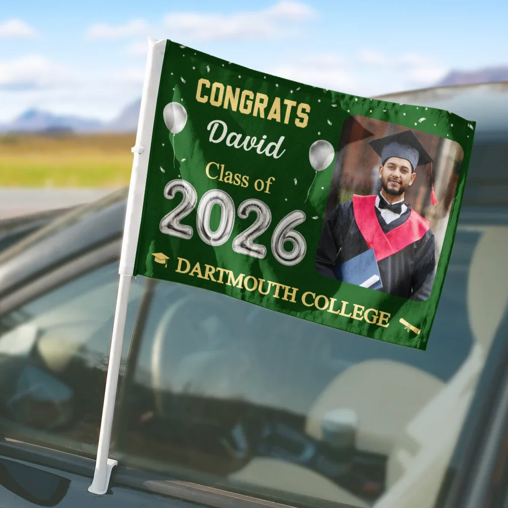 Custom Photo Congrats Proud Graduation Of The Class - Personalized Car Flag - Image 4