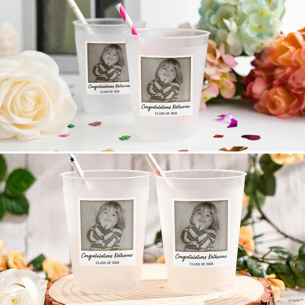 Custom Photo Congratulations Graduate Vintage - Personalized Frosted Cups - Image 6